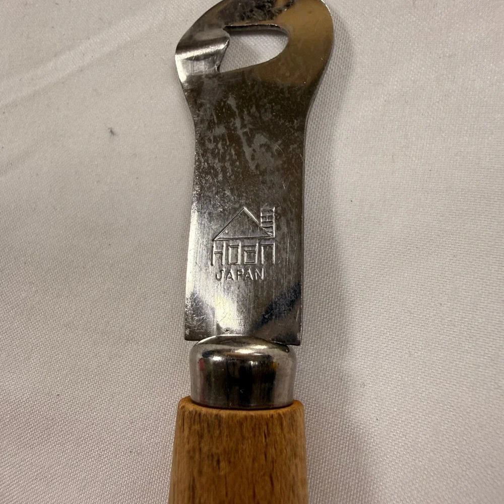 Vintage‎ HOAN Japan Bottle Opener Wood Handle Stainless Steel Bar Tool